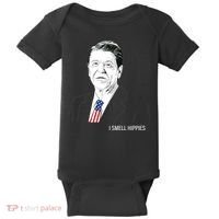 I Smell Hippies Ronald Reagan Baby Bodysuit thumb 0