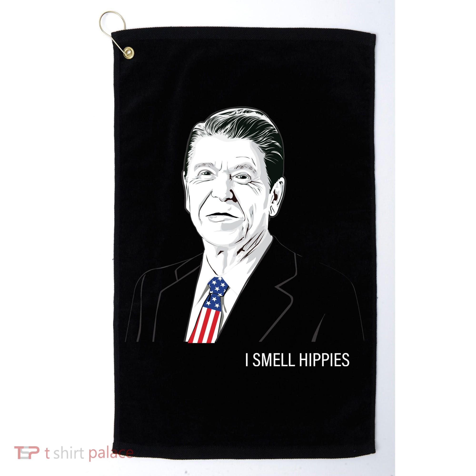 I Smell Hippies Ronald Reagan Golf Towel