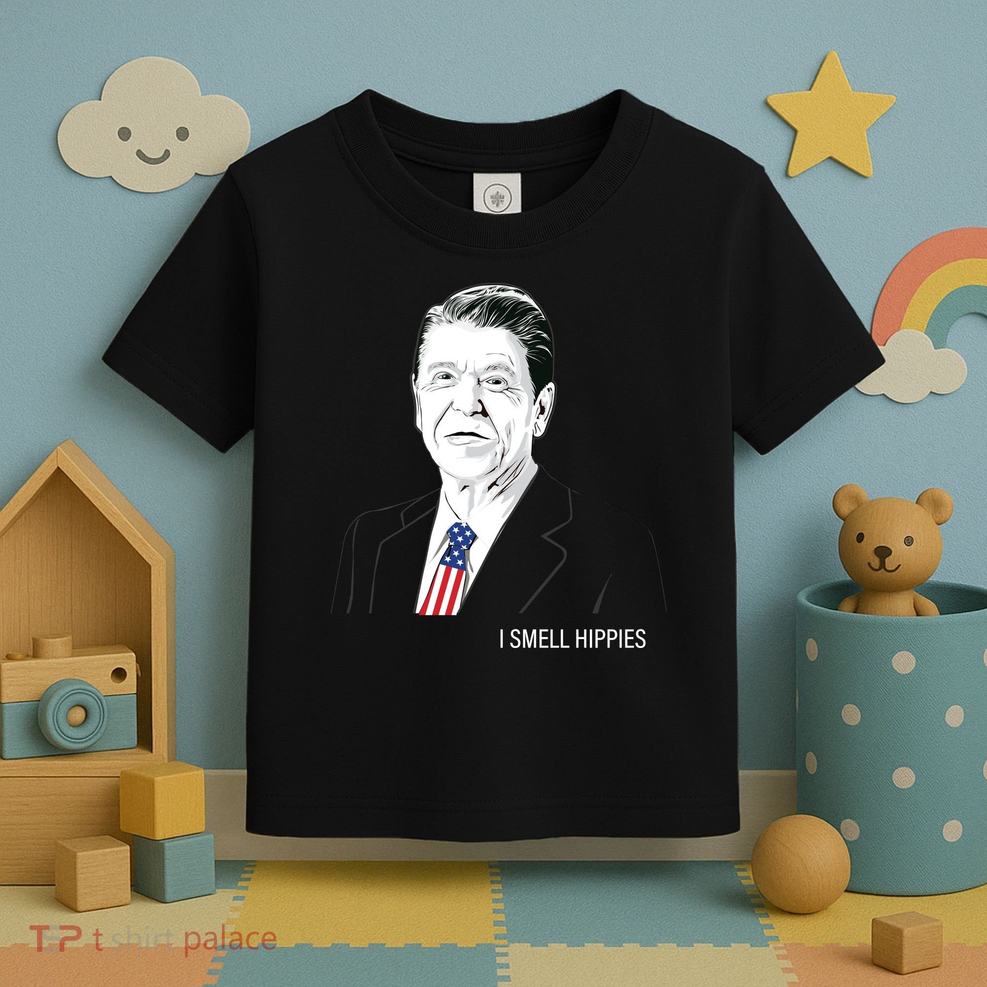 I Smell Hippies Ronald Reagan Toddler T-Shirt