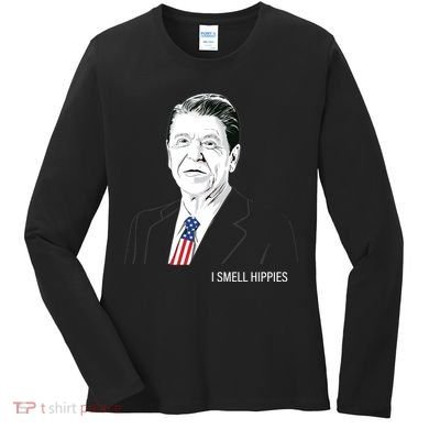 I Smell Hippies Ronald Reagan Women's Long Sleeve Shirt