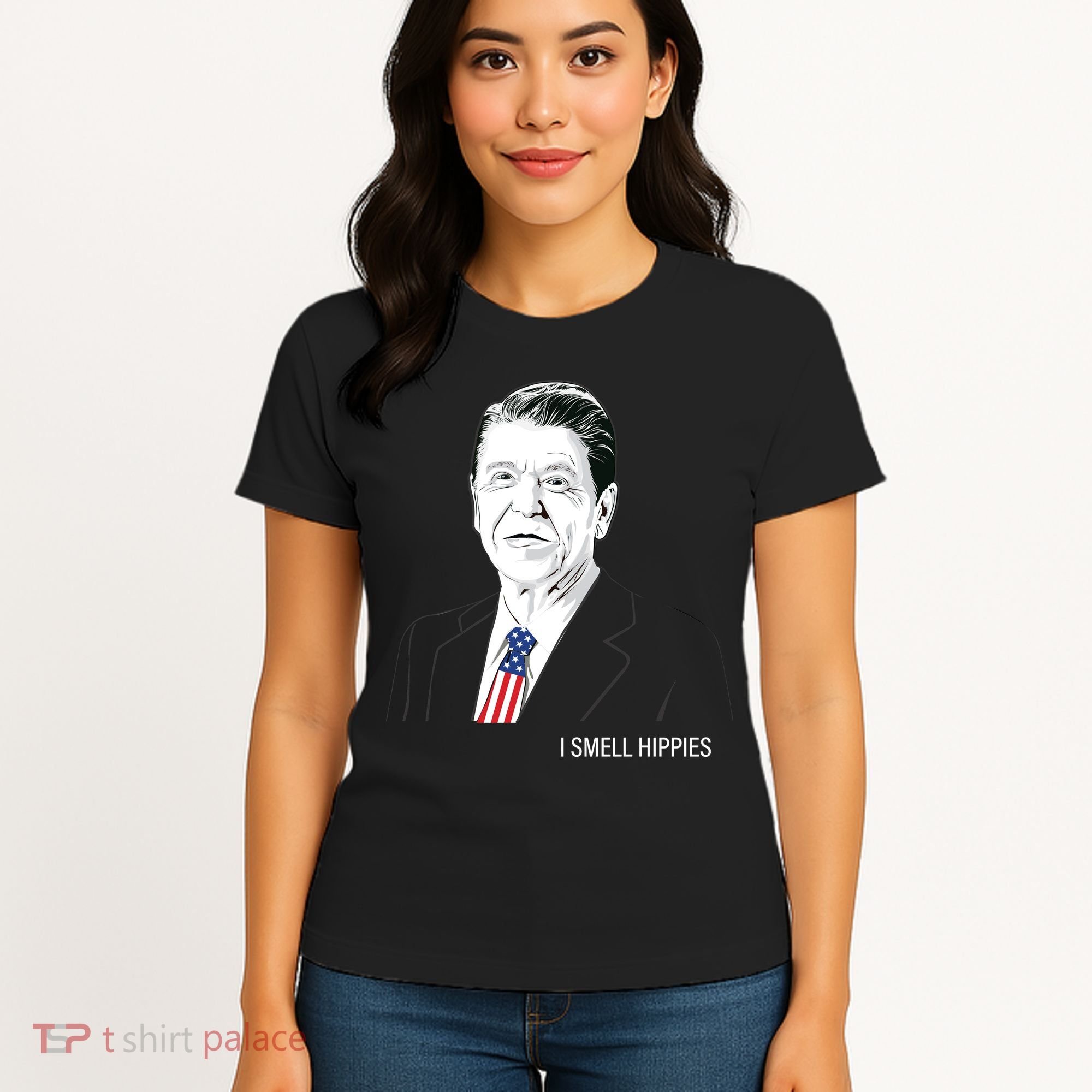 I Smell Hippies Ronald Reagan Women's T-Shirt