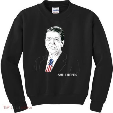 I Smell Hippies Ronald Reagan Kids Sweatshirt
