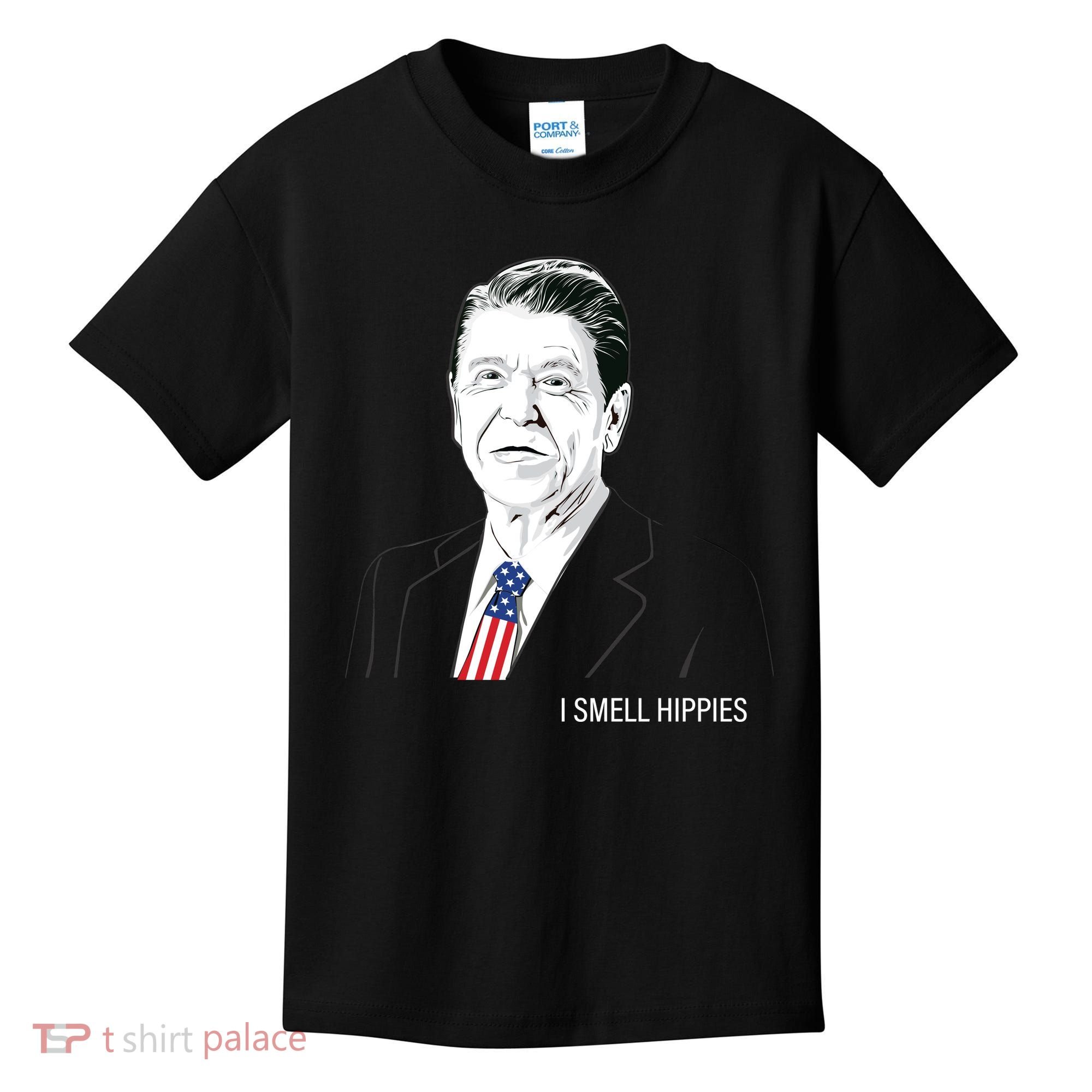 I Smell Hippies Ronald Reagan Kids T-Shirt