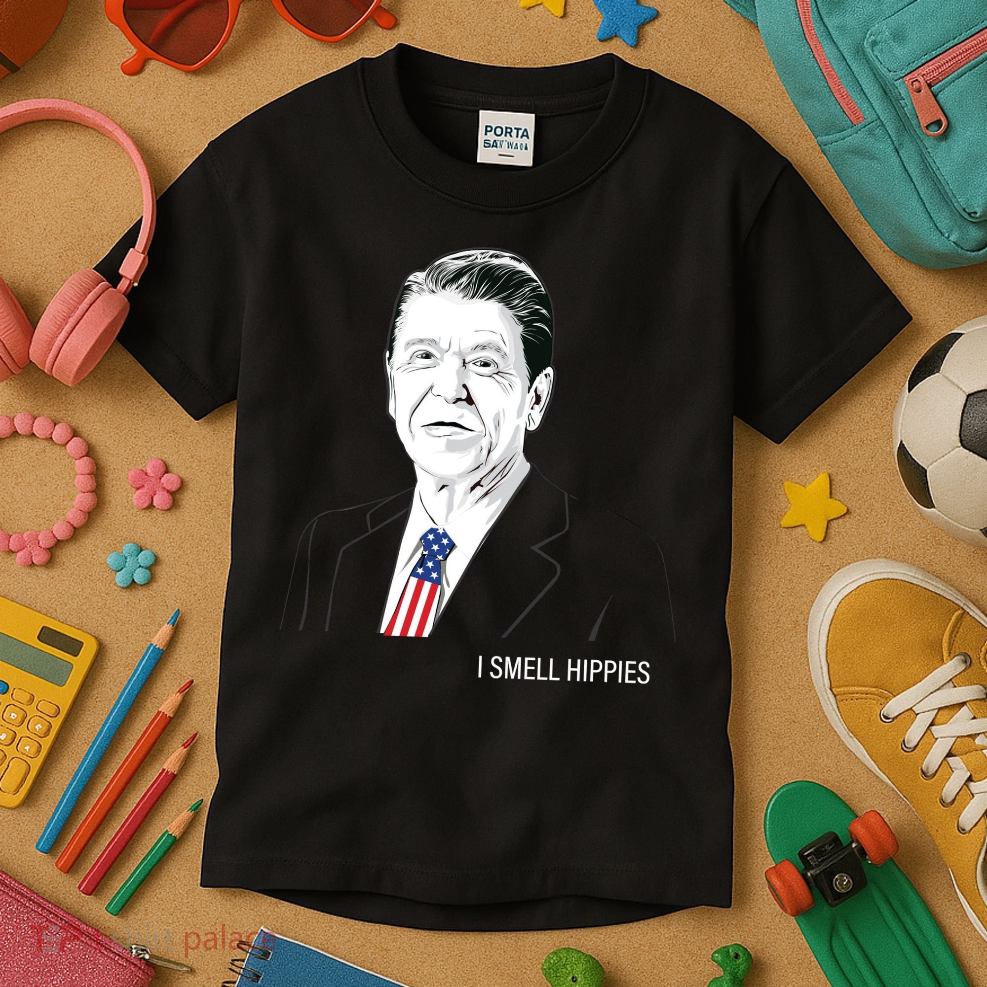 I Smell Hippies Ronald Reagan Kids T-Shirt