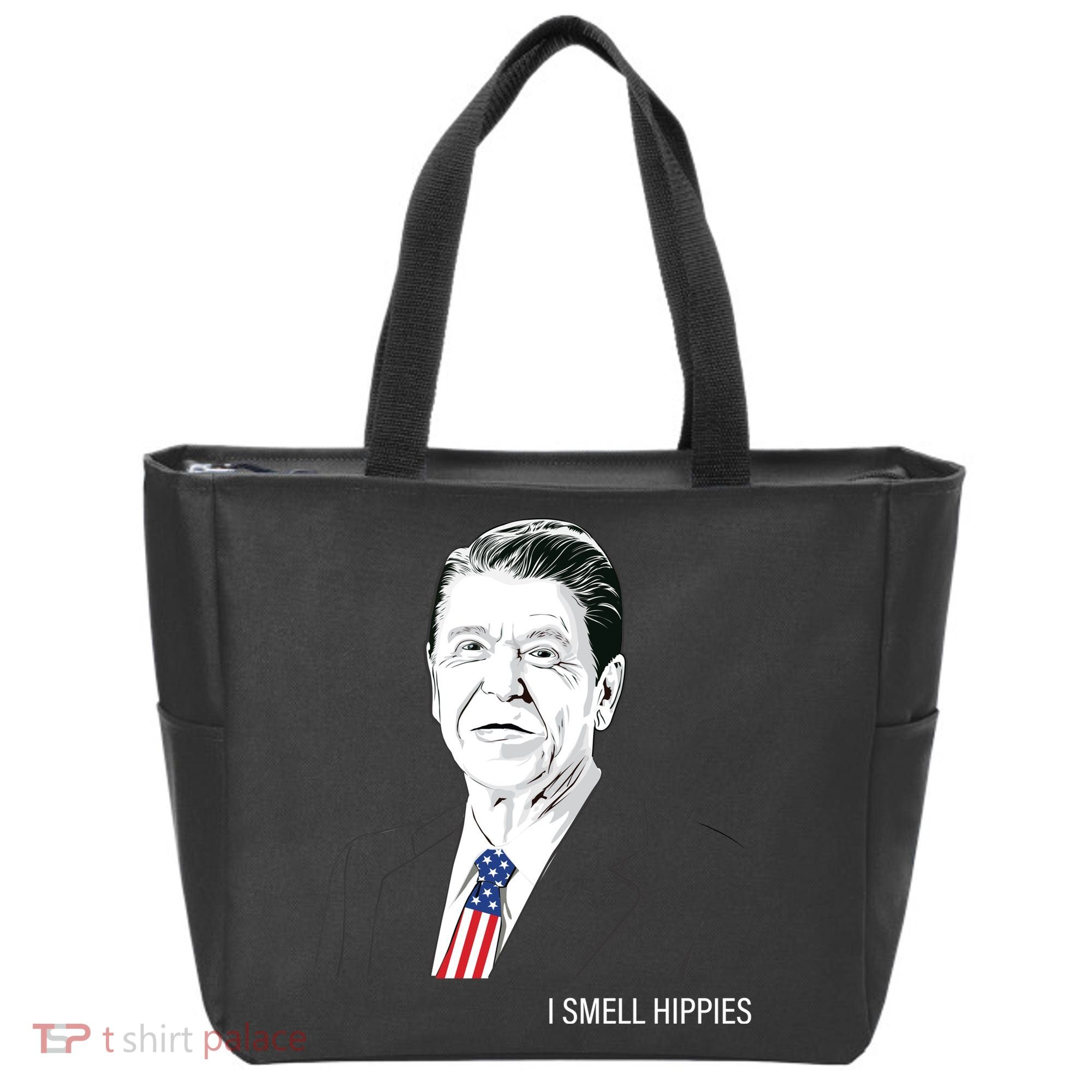 I Smell Hippies Ronald Reagan Tote Bag
