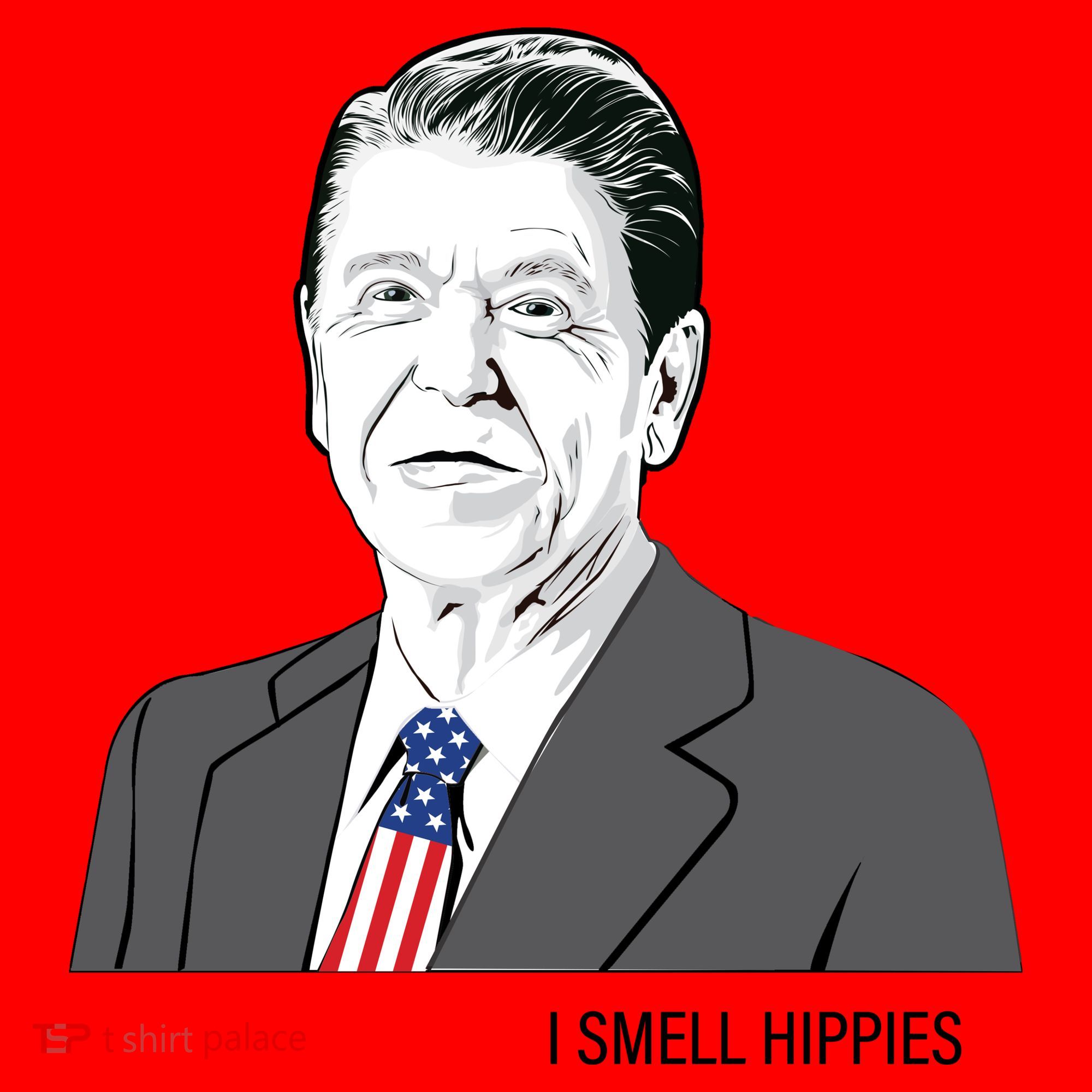 I Smell Hippies Ronald Reagan Santa Hat