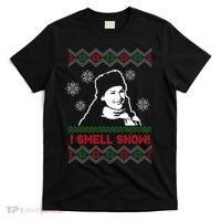 I Smell Snow Ugly Christmas Funny T-Shirt thumb 0