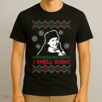 I Smell Snow Ugly Christmas Funny T-Shirt thumb 3