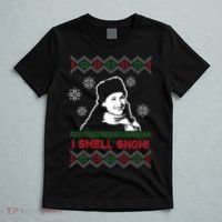 I Smell Snow Ugly Christmas Funny T-Shirt thumb 5