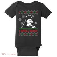 I Smell Snow Ugly Christmas Funny Baby Bodysuit thumb 0
