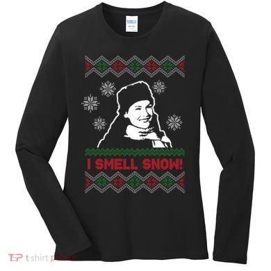 I Smell Snow Ugly Christmas Funny Women's Long Sleeve Shirt