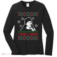 I Smell Snow Ugly Christmas Funny Women's Long Sleeve Shirt thumb 0