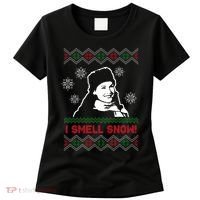I Smell Snow Ugly Christmas Funny Women's T-Shirt thumb 0