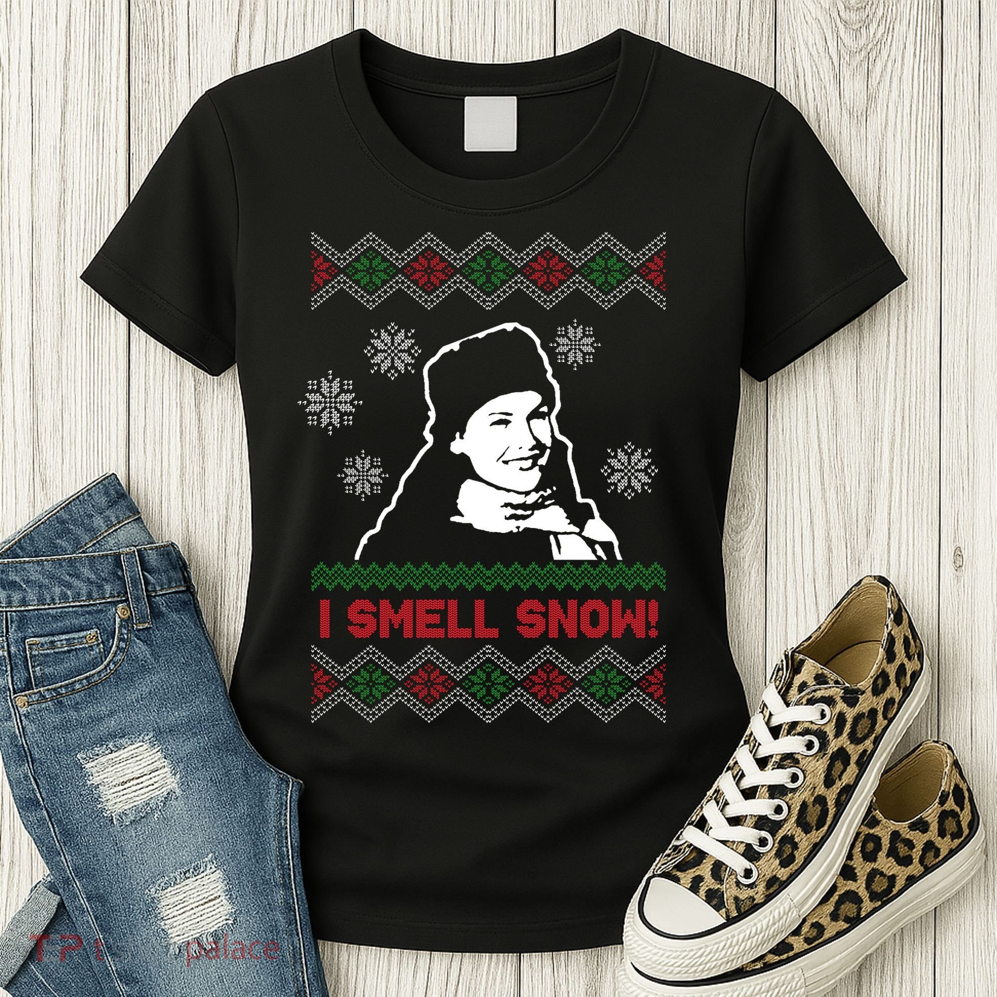 I Smell Snow Ugly Christmas Funny Women's T-Shirt