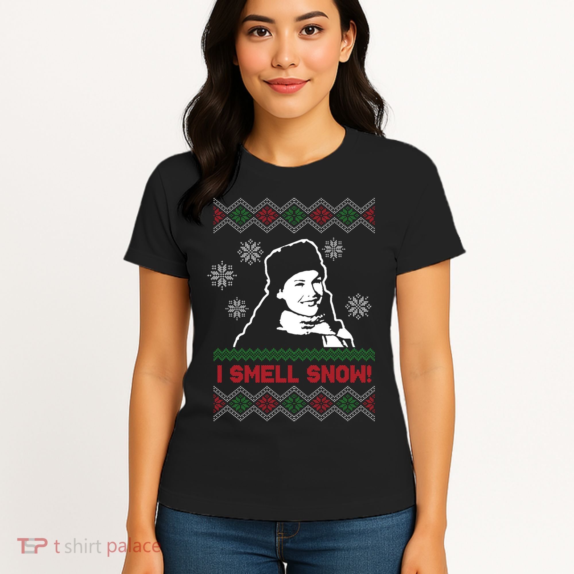 I Smell Snow Ugly Christmas Funny Women's T-Shirt