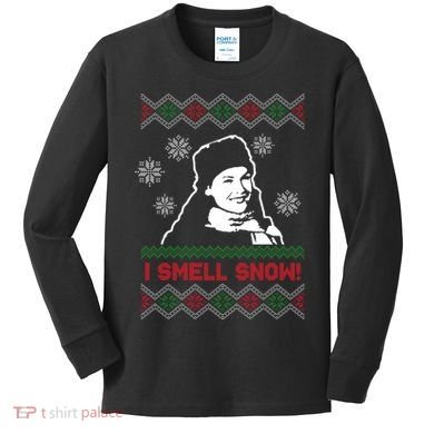 I Smell Snow Ugly Christmas Funny Kids Long Sleeve Shirt