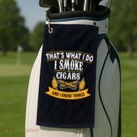 I Smoke Cigars And Know Thing Funny  Golf Towel thumb 2