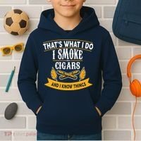 I Smoke Cigars And Know Thing Funny  Kids Hoodie thumb 2