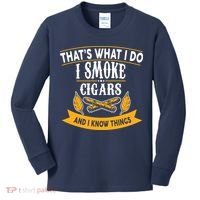 I Smoke Cigars And Know Thing Funny  Kids Long Sleeve Shirt thumb 0
