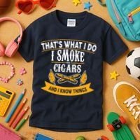 I Smoke Cigars And Know Thing Funny  Kids T-Shirt thumb 3