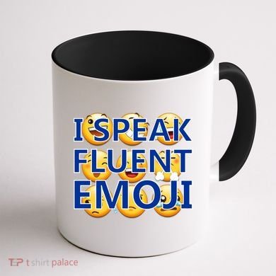 I Speak Fluent Emoji Coffee Mug back