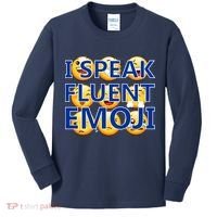 I Speak Fluent Emoji Kids Long Sleeve Shirt thumb 0