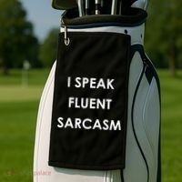 I Speak Fluent Sarcasm Golf Towel thumb 2