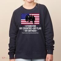 I Stand For My Country Flag My Anthem Women's Sweatshirt thumb 0