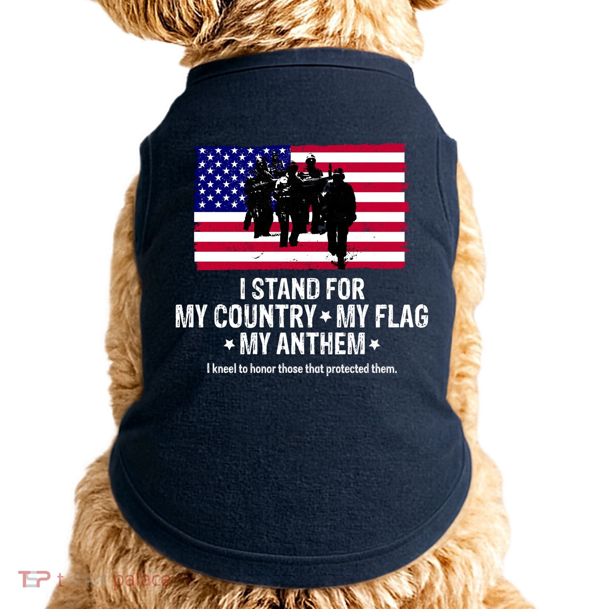 I Stand For My Country Flag My Anthem Doggie Tank