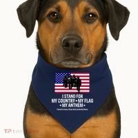 I Stand For My Country Flag My Anthem USA-Made Doggie Bandana thumb 1