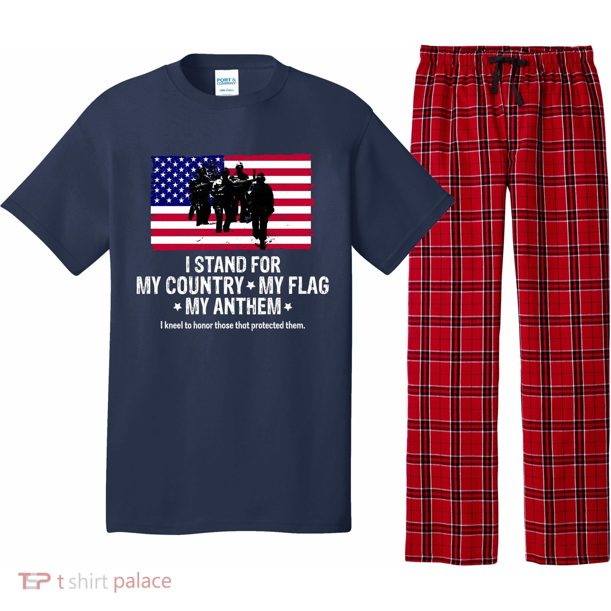 I Stand For My Country Flag My Anthem Pajama Set