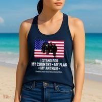 I Stand For My Country Flag My Anthem Women's Tank Top thumb 2