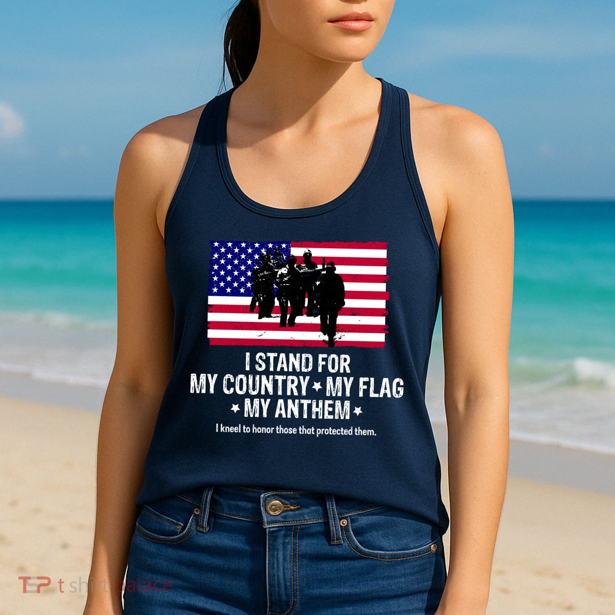 I Stand For My Country Flag My Anthem Women's Tank Top