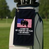 I Stand For My Country Flag My Anthem Golf Towel thumb 2