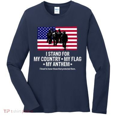 I Stand For My Country Flag My Anthem Women's Long Sleeve Shirt