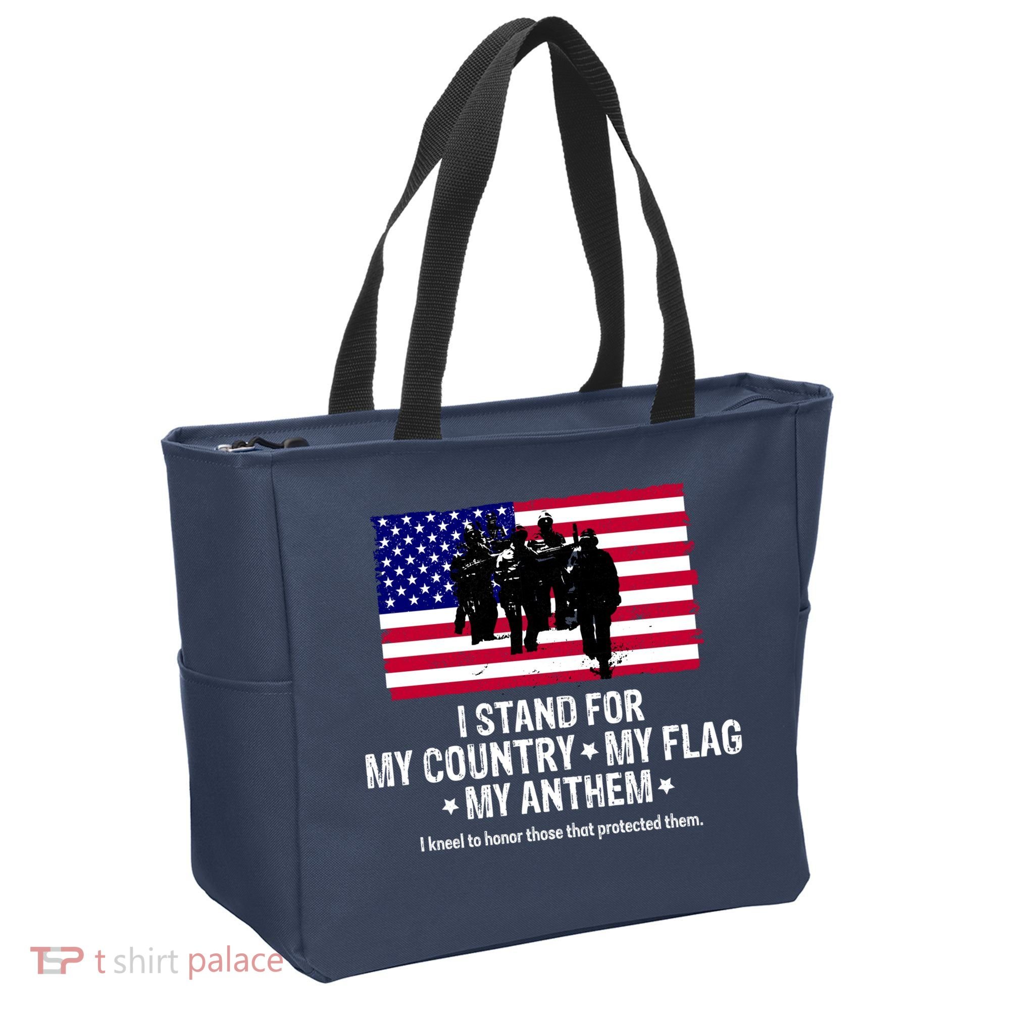 I Stand For My Country Flag My Anthem Tote Bag