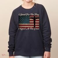 I Stand For The Flag And Kneel For The Cross Women's Sweatshirt thumb 0