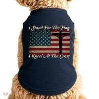 I Stand For The Flag And Kneel For The Cross Doggie Tank thumb 0