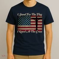 I Stand For The Flag And Kneel For The Cross T-Shirt thumb 3