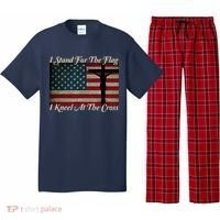 I Stand For The Flag And Kneel For The Cross Pajama Set thumb 0