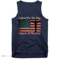 I Stand For The Flag And Kneel For The Cross Tank Top thumb 0