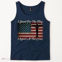 I Stand For The Flag And Kneel For The Cross Tank Top thumb 2