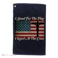 I Stand For The Flag And Kneel For The Cross Golf Towel thumb 0