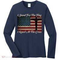 I Stand For The Flag And Kneel For The Cross Women's Long Sleeve Shirt thumb 0
