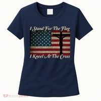 I Stand For The Flag And Kneel For The Cross Women's T-Shirt thumb 0