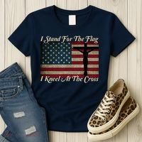 I Stand For The Flag And Kneel For The Cross Women's T-Shirt thumb 3