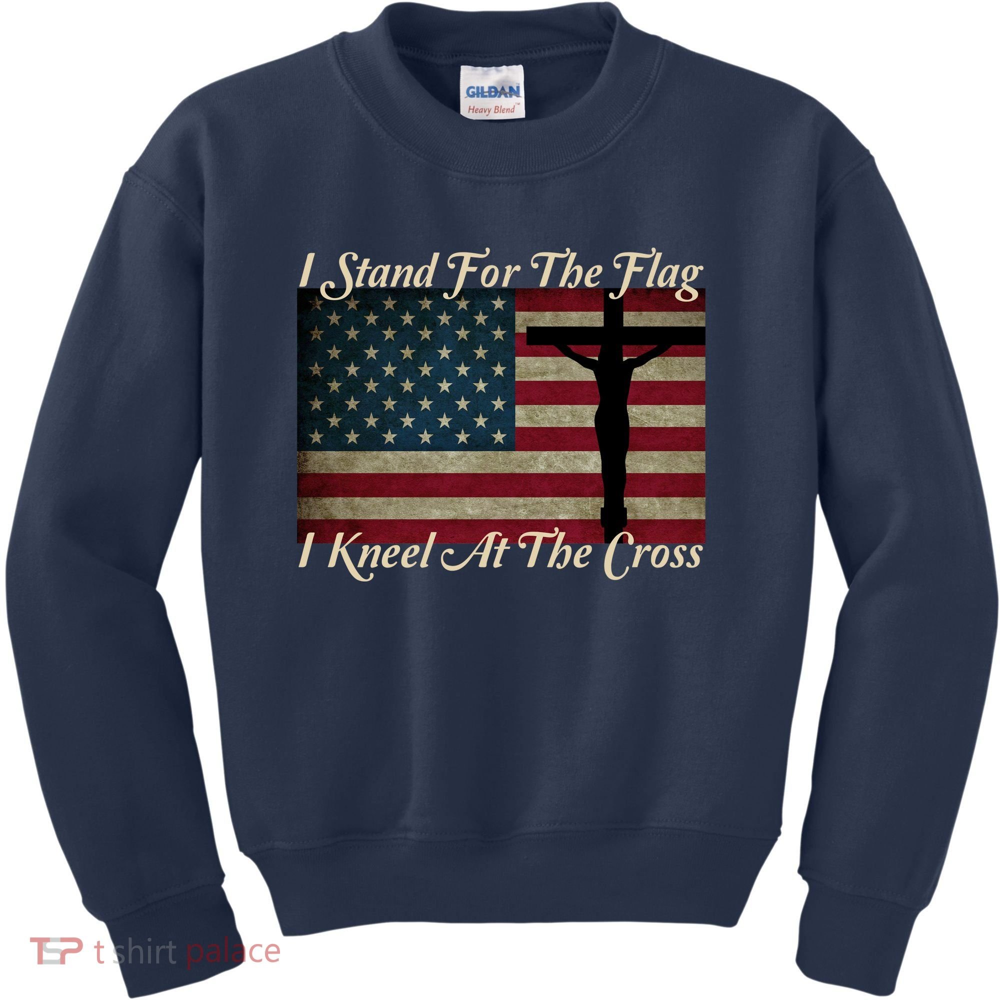 I Stand For The Flag And Kneel For The Cross Kids Sweatshirt