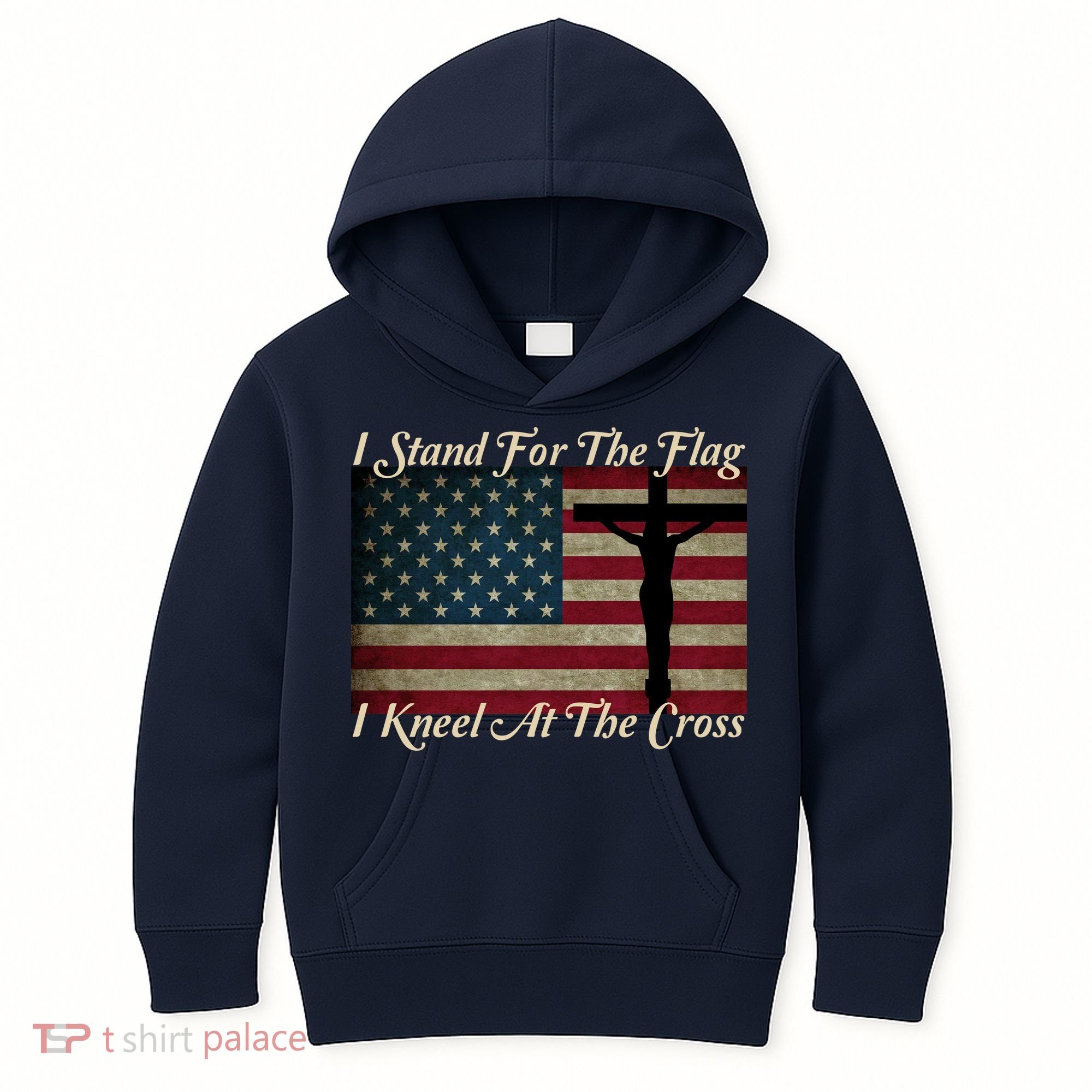 I Stand For The Flag And Kneel For The Cross Kids Hoodie