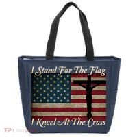 I Stand For The Flag And Kneel For The Cross Tote Bag thumb 0