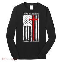 I Stand For the Flag And Kneel For The Cross Flag Long Sleeve Shirt thumb 0